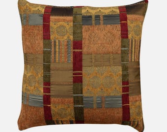 Moroccan Patchwork Double Sided Cushion Cover Terracotta Various sizes Freyett fabric