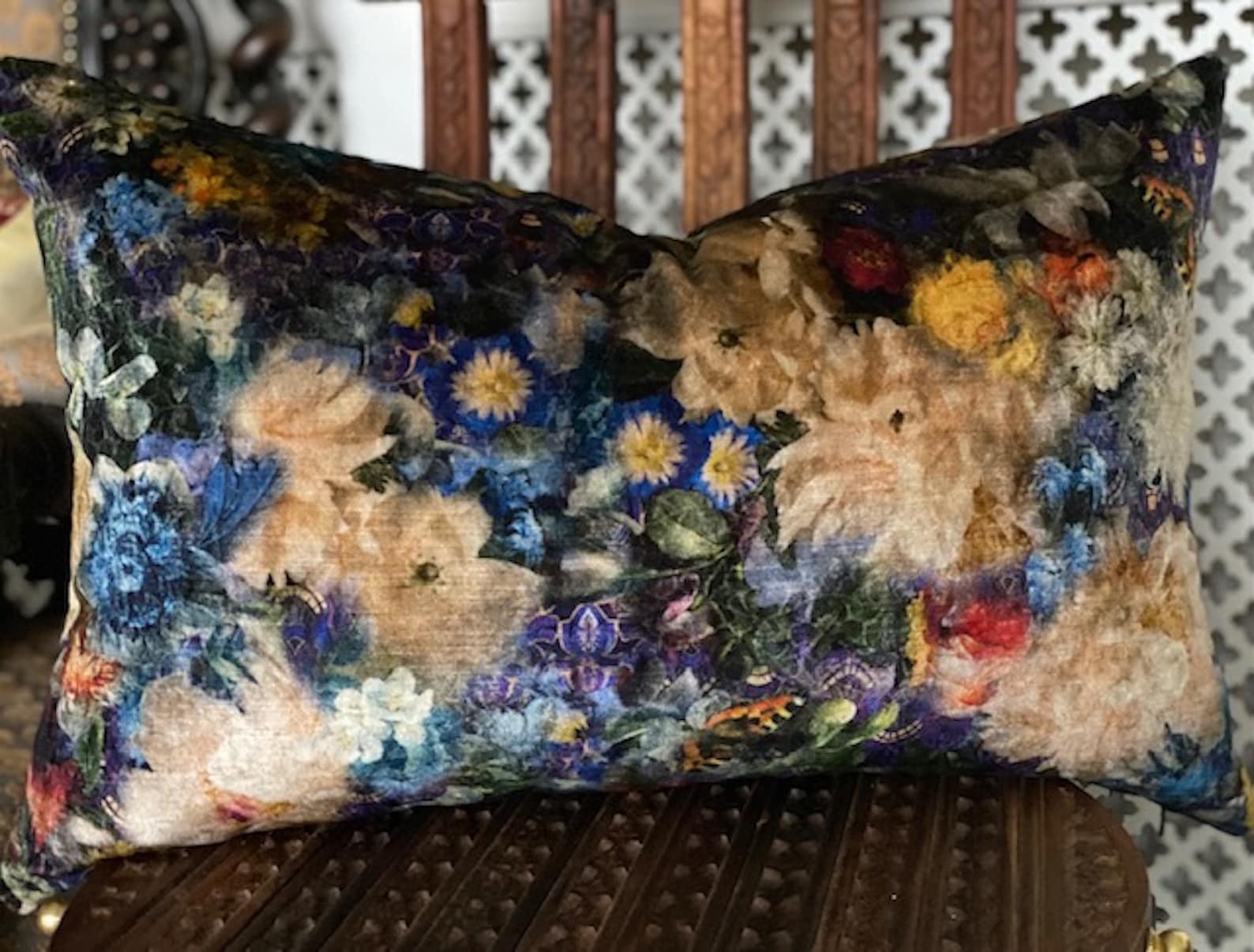 GP&J Baker Royal Garden Sapphire Colourway Velvet Floral High Etsy