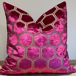 Designers Guild cushion cover Manipur Fuschia Appia reverse  sizes High End Luxury Interior Furnishings
