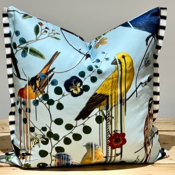 Christian Lacroix Fabric Cushion cover Birds Sinfonia both sides Source + Franchini trim