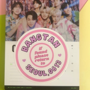 BTS | Please Return to BTS Sticker | Vinyl | Glossy | Weatherproof | Waterproof