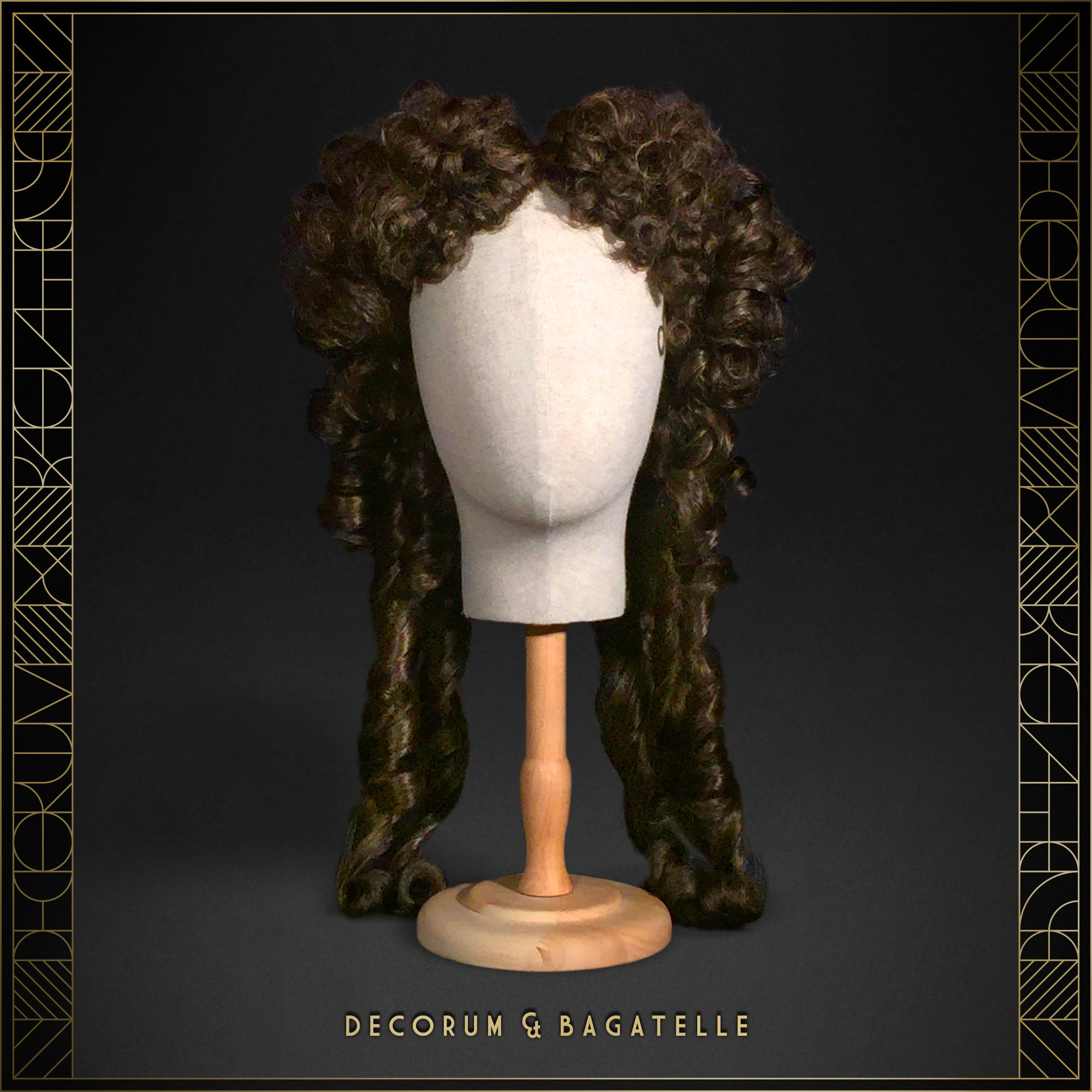 Perruque Homme Carnaval Renaissance - Boucles Noires 45cm - WIG ME UP Pour Déguisement Noble Roi