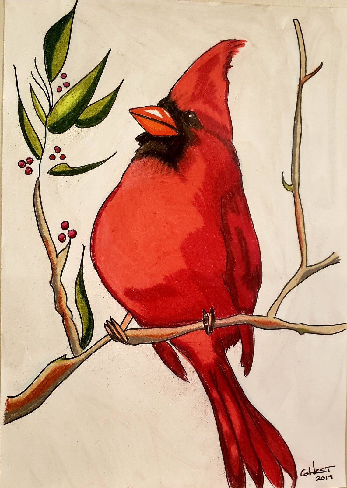 Cardinal Bird Print With Frame - Etsy