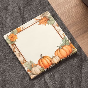 Pumpkin Patch Sticky Note Pad | Fall Home Decor | Halloween Stationary Design | 3&quot;x3&quot; 4&quot; x 4&quot; |  Post-it® Notes