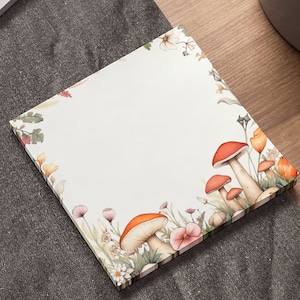 Mushroom and Floral Sticky Notes | Cottage Core Stationary | Toadstool Post-it® Notes | Office Stationery Gift| Red Mushroom| Mushroom Motif