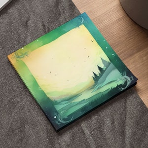Aurora Boreal | Aquarela | Bloco de Notas Adesivas | Papelaria para Céu Noturno | Post-it® | Astronomia para Observação de Estrelas