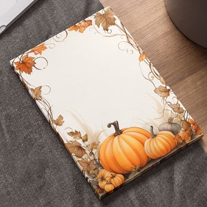 Bloc de notas adhesivas de calabaza / Bonita decoración otoñal / Papelería de oficina de Halloween / Notas Post-it® de 10 x 15 cm
