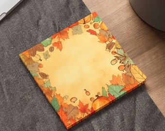 Fall Stationery | Halloween NotePad | Pumpkins Leaves | Fall Colors | Adhesive Notes Autumn theme | Fall Home Decor Office |  Post-it® Notes