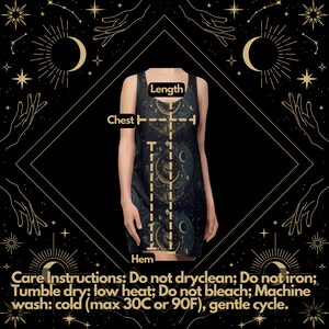 Celestial Dress for Women | Witchy Dress for Women | Sun and Moon Clothes | Women's Racerback Dress | Witchy Gothic Dress | Cottagecore image 5
