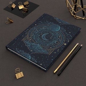 Celestial Moon Journal | Hardcover Journal Lined | Matte Finished Journal | Hardcover Journal Spiritual | Hardcover Journal Aesthetic | Note