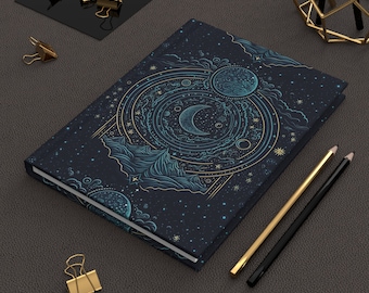 Celestial Moon Journal | Hardcover Journal Lined | Matte Finished Journal | Hardcover Journal Spiritual | Hardcover Journal Aesthetic | Note