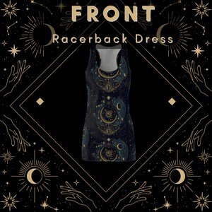 Celestial Dress for Women | Witchy Dress for Women | Sun and Moon Clothes | Women's Racerback Dress | Witchy Gothic Dress | Cottagecore image 3