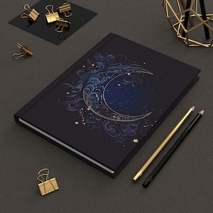Celestial Moon Journal | Hardcover Journal Lined | Matte Finished Journal | Hardcover Journal Spiritual | Hardcover Journal Aesthetic |