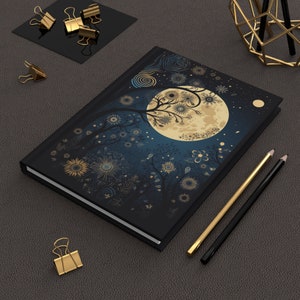Celestial Moon Journal | Hardcover Journal Matte | Enchanted Forest | Hardcover Journal Spiritual | Hardcover Journal Aesthetic