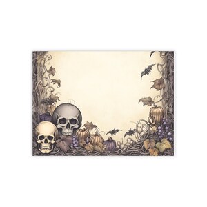 Creepy Skulls, Bats, and Leaves | Dark Academia Note Pad | Sticky Note ...