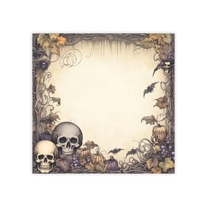 Creepy Skulls, Bats, and Leaves | Dark Academia Note Pad | Sticky Note ...