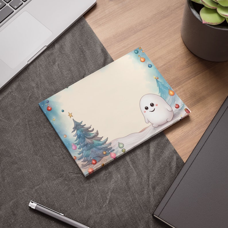 Spooky Cute Ghost Sticky Notes | Christmas Ghost Stationary | Spooky Cute Spirit | 3x3 sticky note | Memo Pad | Holiday Desk Accessories afbeelding 6