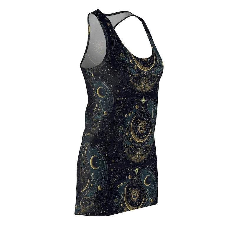 Celestial Dress for Women | Witchy Dress for Women | Sun and Moon Clothes | Women's Racerback Dress | Witchy Gothic Dress | Cottagecore image 6