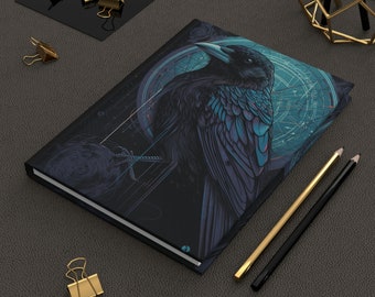 Raven Journal Gift | Gothic Raven Notebook | Notes Journaling Planning Poetry Notepad Notebook | Ruled Line | Hardcover Journal Matte
