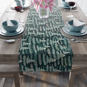 Abstract Snow Covered Trees | Christmas Decor | Christmas Table Runner | Dining Room Home Decor | Coffee Table Runner