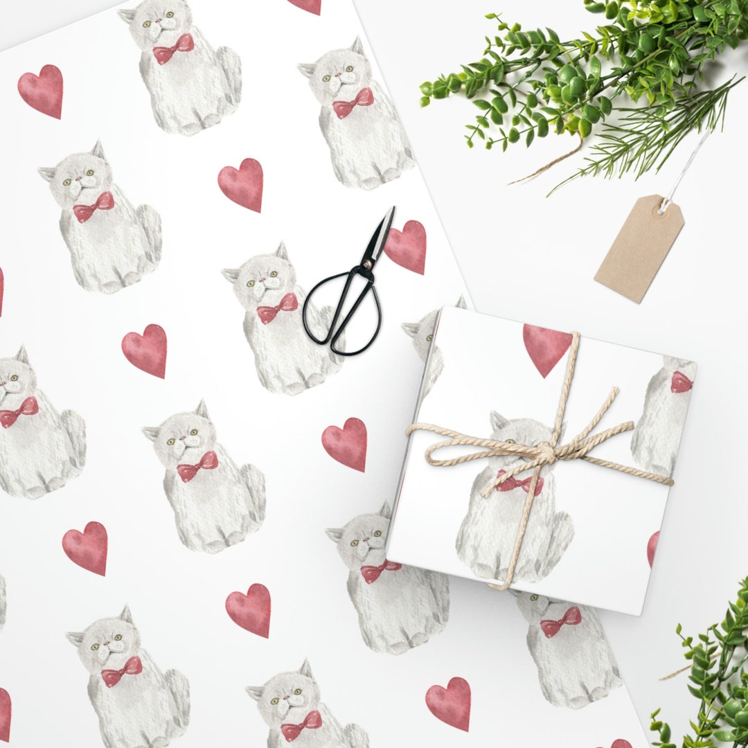 Wrapping Paper Cats Dapper Kitty Cat Wrapping Paper Valentines Day