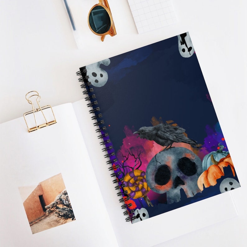 Skull and Floral Spiral Notebook | Back to School Notebook | Poetry ...