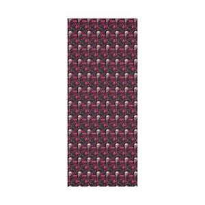 Papel de regalo gótico / Papel de regalo gótico / Patrón tropigótico de calavera y flores / Floral espeluznante / Rollo de papel de regalo / Papeles de regalo imagen 3