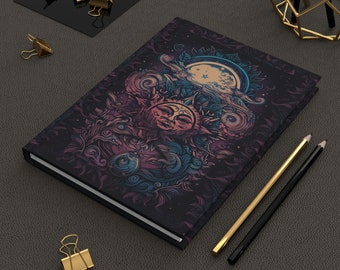 Celestial Sun Journal | Hardcover Journal Lined | Matte Finished Journal | Hardcover Journal Spiritual | Hardcover Journal Aesthetic |