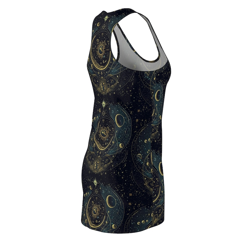 Celestial Dress for Women | Witchy Dress for Women | Sun and Moon Clothes | Women's Racerback Dress | Witchy Gothic Dress | Cottagecore image 7