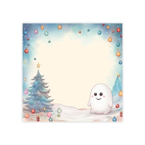 Spooky Cute Ghost Sticky Notes | Christmas Ghost Stationary | Spooky Cute Spirit | 3x3 sticky note | Memo Pad | Holiday Desk Accessories afbeelding 7