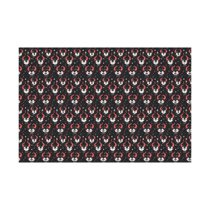 Spooky Cute Krampus Gift Wrap Papers - Holiday Wrapping Paper, Christmas Gift Supplies, Festive Gift Packaging, Unique Gift Wrap Sheets, Fun image 6
