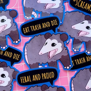 Screaming Opossum Sticker, Funny Possum Vinyl Decal, Weird Animal Sticker, Opossum Lover Gift