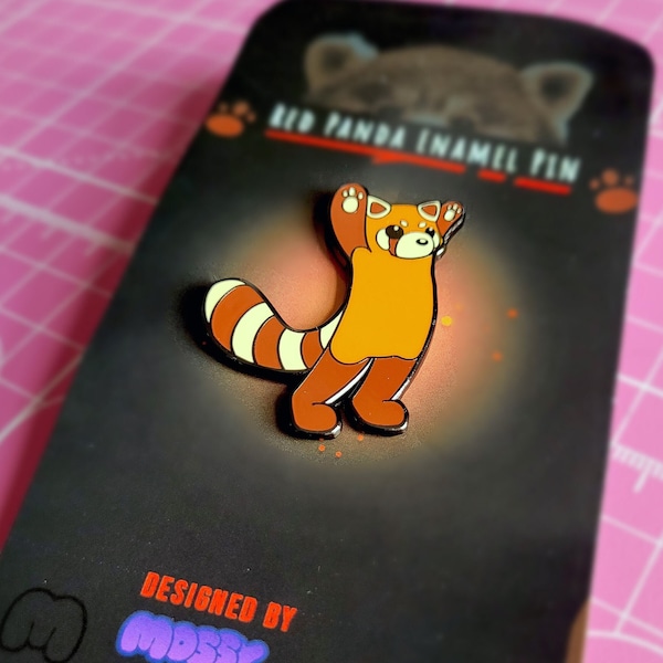 Red Panda Enamel Pin! Adorable Kawaii Animal Pin, Gift for Red Panda Lovers