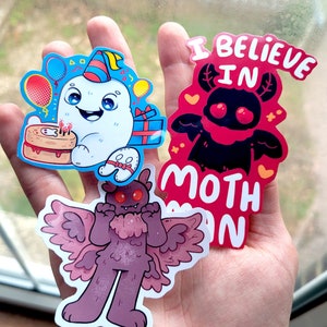 Mothman Nightcrawler Cryptid Stickers ! / Waterproof / Cryptozoology Vinyl Stickers for Scrapbooking, Bullet Journal, Diary