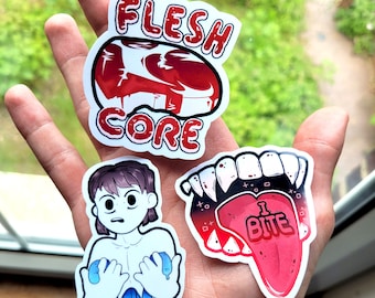 Teeth Fleshcore Candy-Gore Stickers! / Waterproof / Horror Vinyl Sticker for Scrapbooking, Bullet Journal, Diary