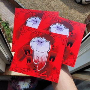 Gore Teeth 5x5 Mini Print! / Horror Print dla miłośników Fleshcore