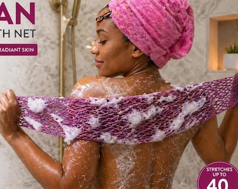 BESTSELLER African Exfoliating Bath Net Sponge *NEW colors* - Sapo Exfoliating Bath Net Stretches to 44 inches!