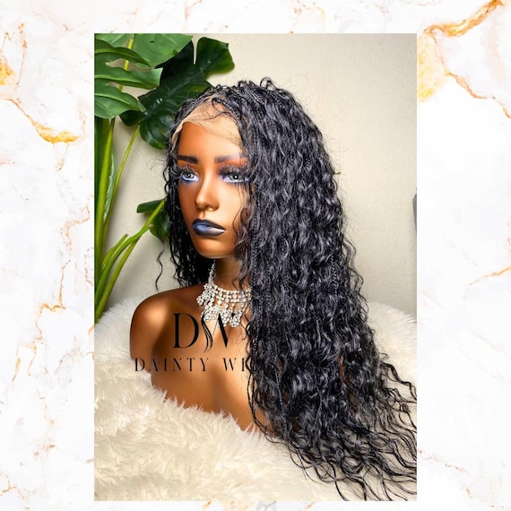 Boho Knotless Braided Wig - beautiful synthetic blend boho knotless braids - braided wigs for black women