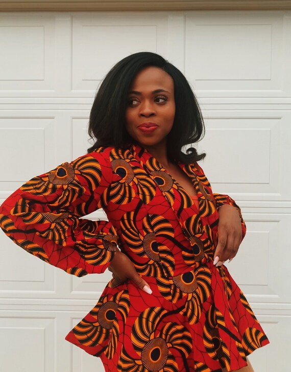 Chic Ankara Peplum Long Sleeve Top - Etsy
