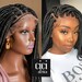 PRETTY Medium KNOTLESS Braided Wig - smedium knotless braids 36inches long - color black 1B - - 13 x4 frontal