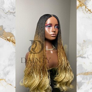 OMBRE French Curl Twists Perücke - Mix Micro Twists Perücke mit lockigen Enden - Tangle free French Curl Perücke - geflochtene Perücke