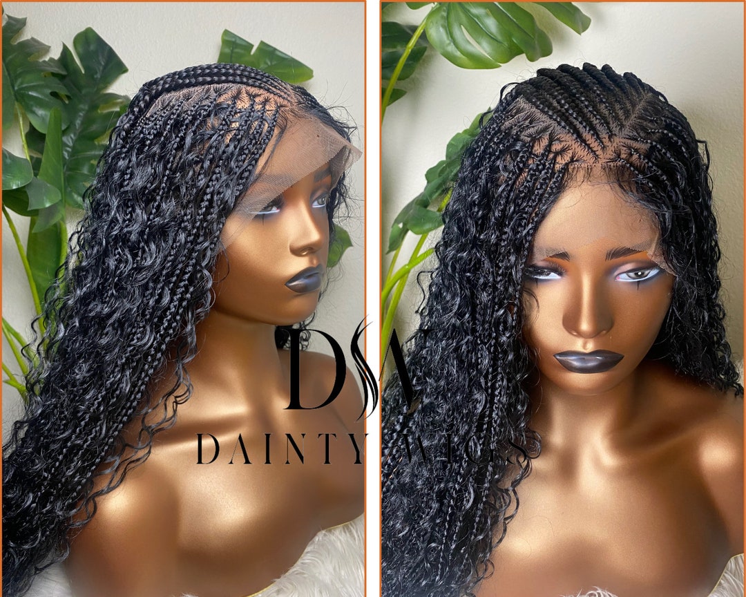 Full Lace Flip Over Boho Knotless Wig Color 1B Ready to Ship - Etsy