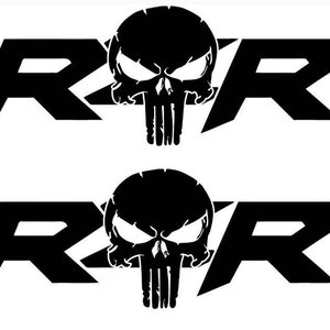 Razor RZR punisher custom decal , Polaris RZR sticker ,RZR door decal, side by side decal, Pink rzr decal ~ set of two.