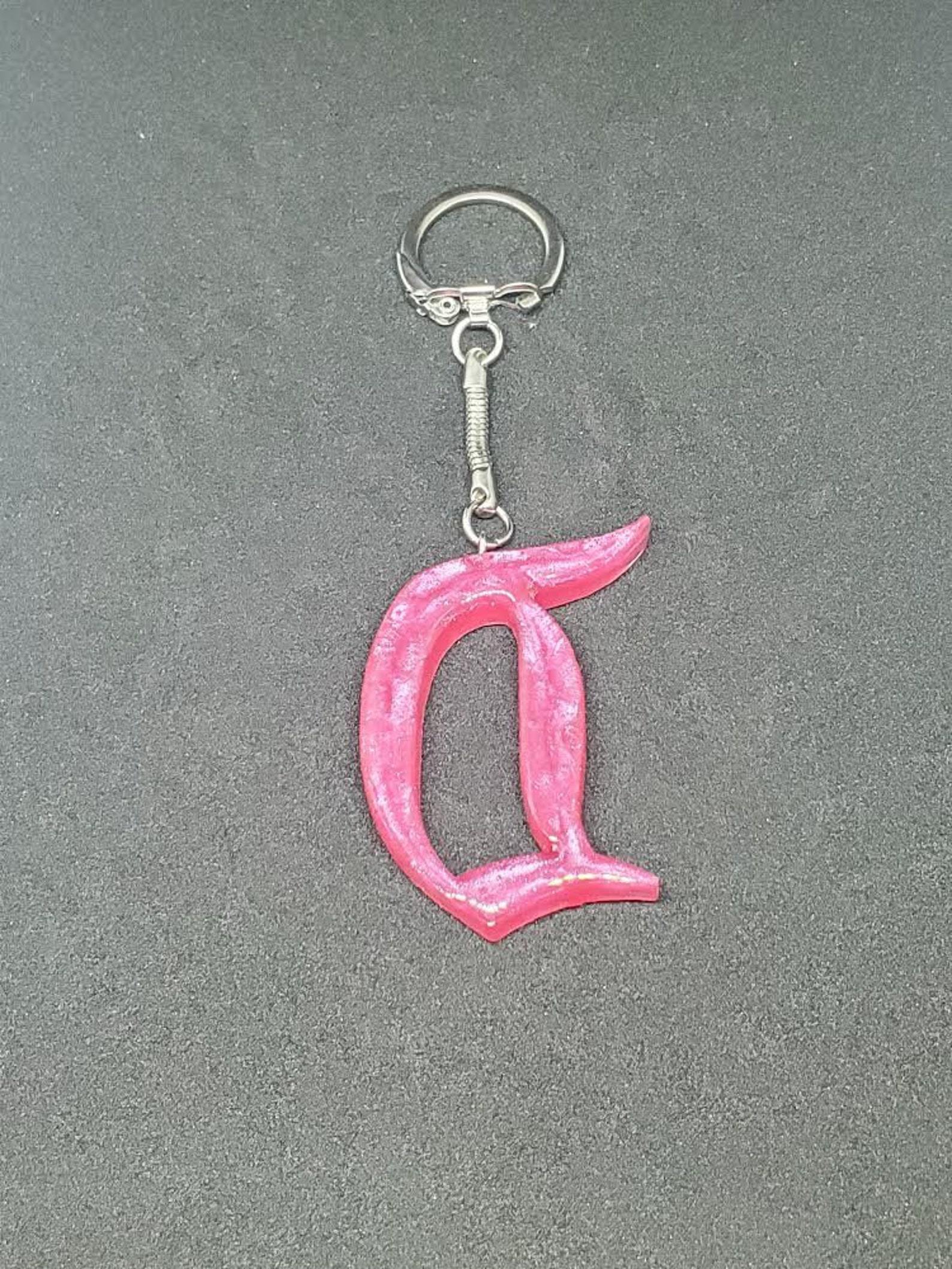Pink Letter D Keychain Pink D Keychain Letter Keychains Etsy