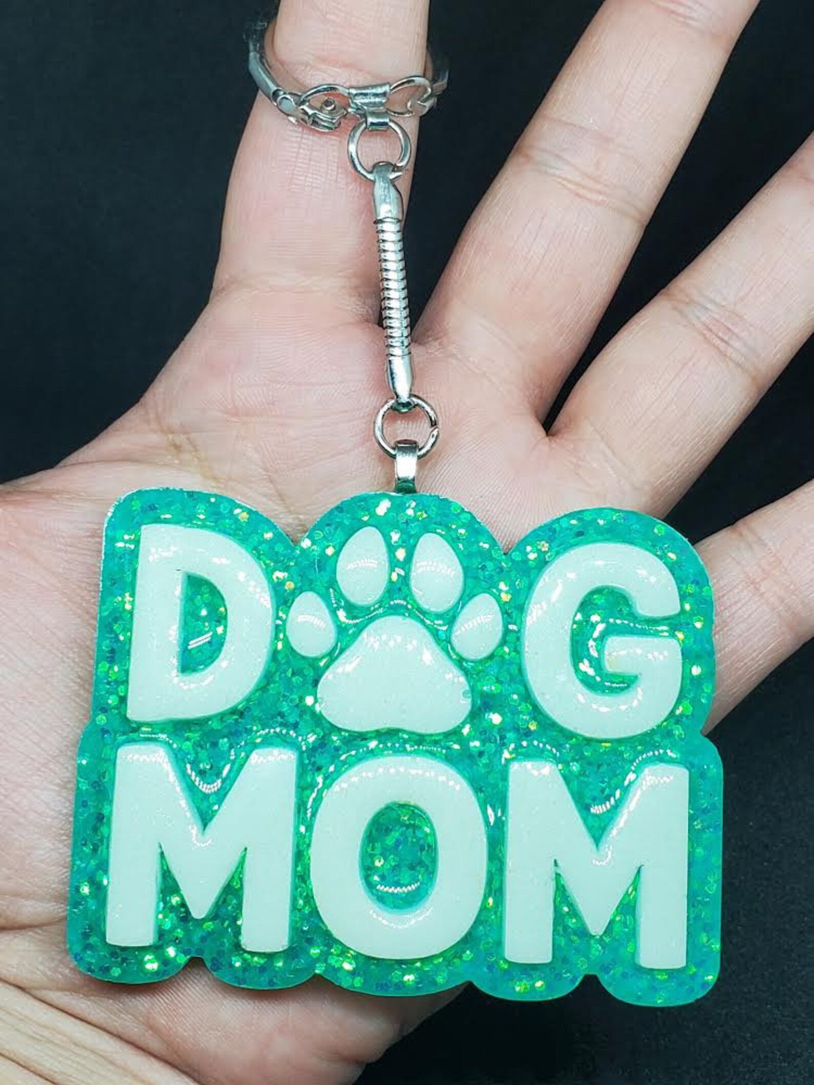 Cute Dog Mom Keychain Resin Art Dog Mom Resin Keychain Etsy