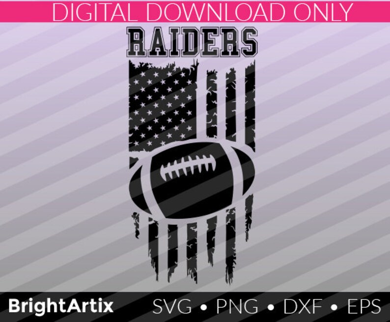 Raiders Flag SVG Football download distressed solid png eps | Etsy