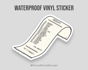 55 Burgers 55 Fries 55 Tacos Receipt Waterproof Vinyl Sticker | ITYSL Sticker | I Think You Should Leave Sticker | Tim Robinson Sticker