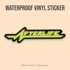 May include: Waterproof vinyl sticker with a yellow lightning bolt and the word "AFTERLIFE" in black text.