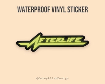 Afterlife Bar Sign Cyberpunk Waterproof Vinyl Sticker | Cyberpunk Sticker Sticker | Video Game Sticker | TTRPG Sticker