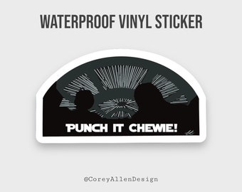 Punch It Chewie! Waterproof Vinyl Sticker | Star Wars Sticker | Millennium Falcon Sticker | Han Solo Sticker | Chewbacca Sticker